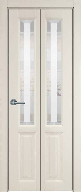 Межкомнатная дверь Porta Classic Dinastia Книжка, цвет - Магнолия ST, Со стеклом (ДО)
