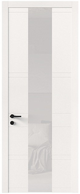 Межкомнатная дверь Tivoli Ж-2, Со стеклом (ДО), цвет - Белоснежная мягкая шагрень